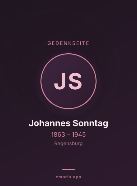 Gedenkportrait von Johannes Sonntag