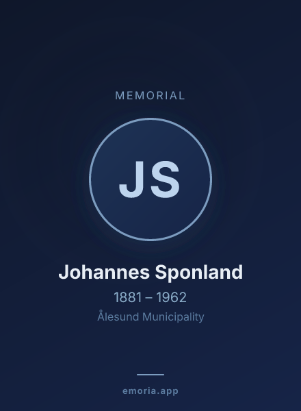 Memorial portrait of Johannes Sponland