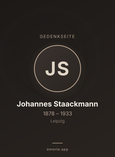 Gedenkportrait von Johannes Staackmann