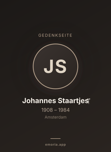Gedenkportrait von Johannes Staartjes‏‎