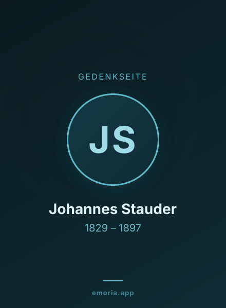Gedenkportrait von Johannes Stauder