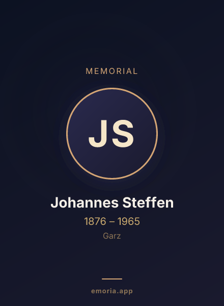 Memorial portrait of Johannes Steffen