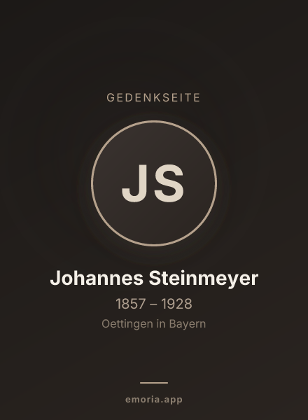 Gedenkportrait von Johannes Steinmeyer