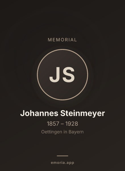 Memorial portrait of Johannes Steinmeyer