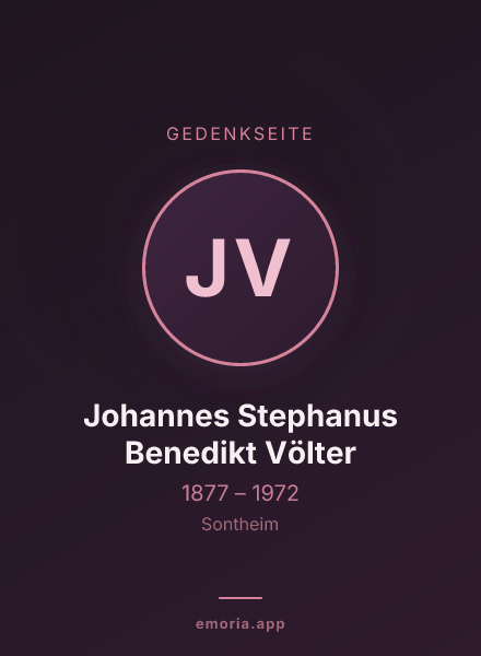 Gedenkportrait von Johannes Stephanus Benedikt Völter