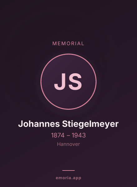 Memorial portrait of Johannes Stiegelmeyer