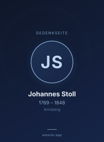 Gedenkportrait von Johannes Stoll