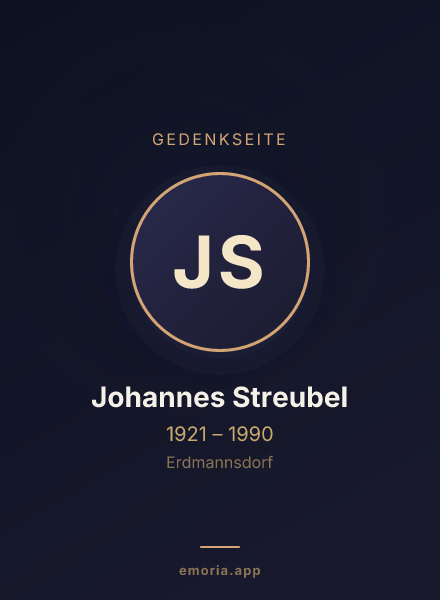 Gedenkportrait von Johannes Streubel