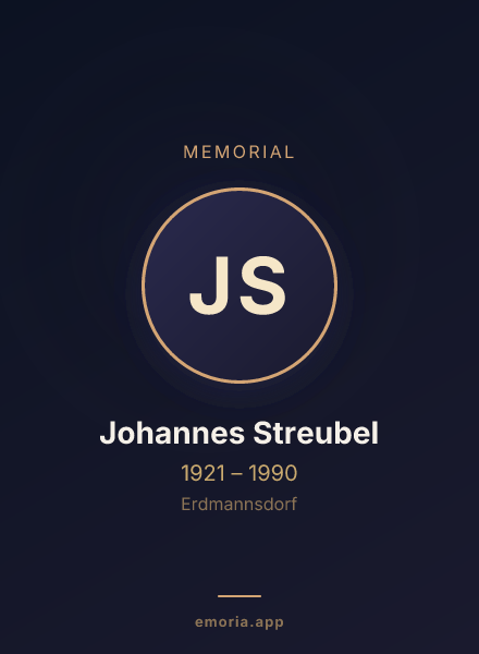 Memorial portrait of Johannes Streubel