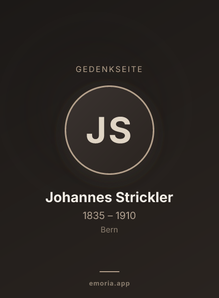 Gedenkportrait von Johannes Strickler