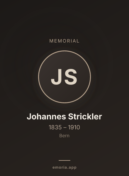 Memorial portrait of Johannes Strickler