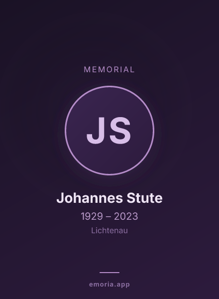 Memorial portrait of Johannes Stute