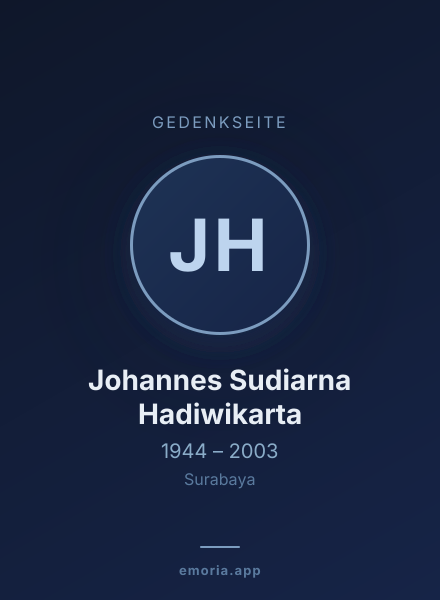 Gedenkportrait von Johannes Sudiarna Hadiwikarta