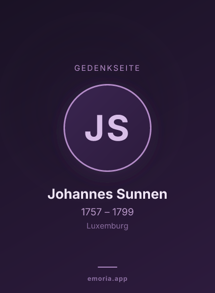 Gedenkportrait von Johannes Sunnen
