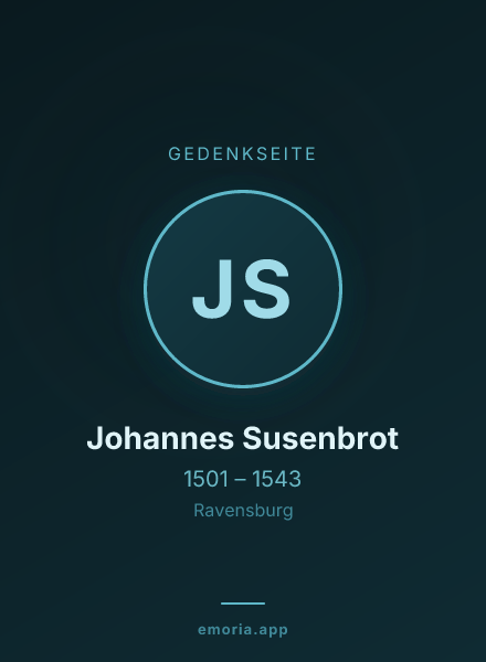 Gedenkportrait von Johannes Susenbrot