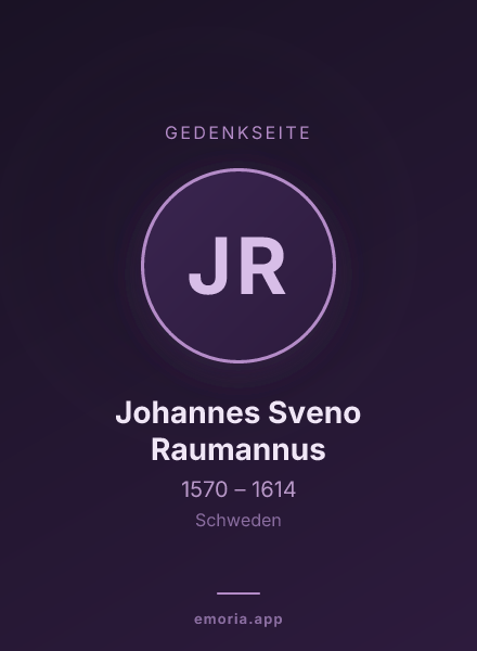 Gedenkportrait von Johannes Sveno Raumannus