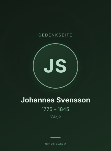 Gedenkportrait von Johannes Svensson