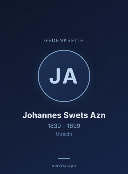 Gedenkportrait von Johannes Swets Azn