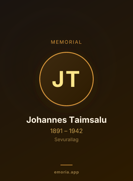 Memorial portrait of Johannes Taimsalu