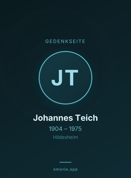 Gedenkportrait von Johannes Teich