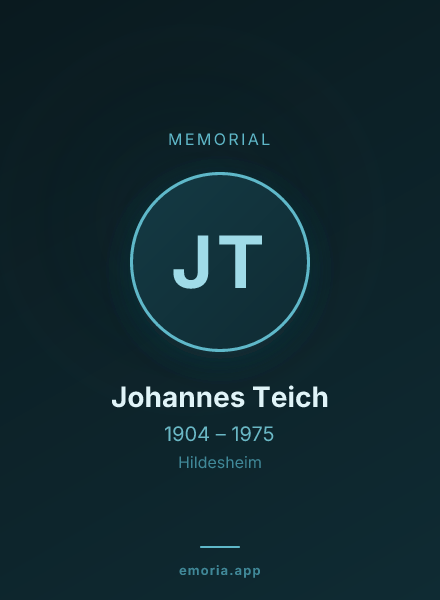 Memorial portrait of Johannes Teich