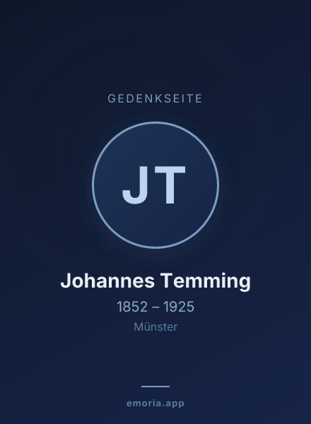 Gedenkportrait von Johannes Temming