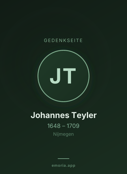 Gedenkportrait von Johannes Teyler