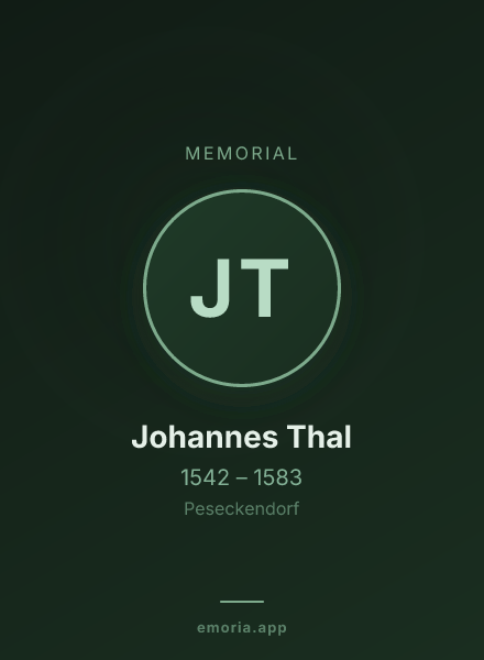 Memorial portrait of Johannes Thal