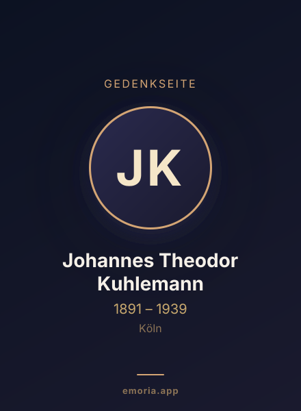 Gedenkportrait von Johannes Theodor Kuhlemann