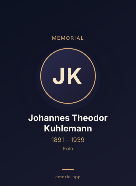 Memorial portrait of Johannes Theodor Kuhlemann
