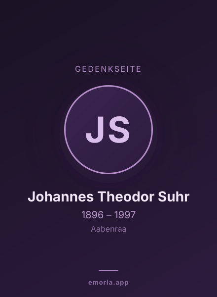 Gedenkportrait von Johannes Theodor Suhr