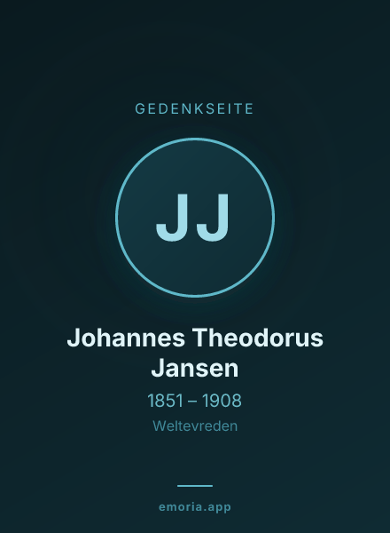 Gedenkportrait von Johannes Theodorus Jansen