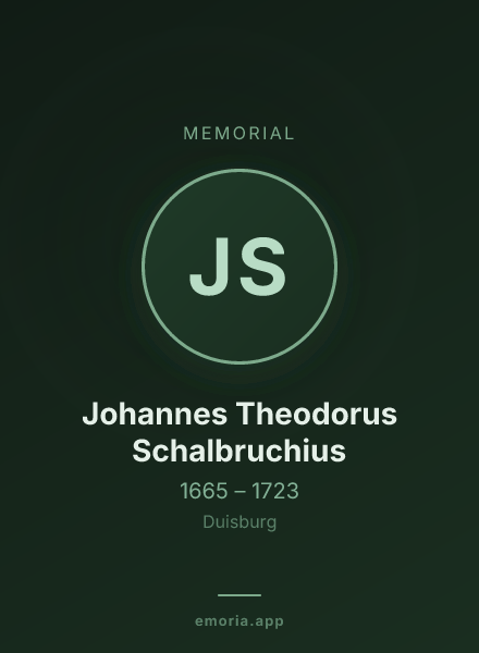 Memorial portrait of Johannes Theodorus Schalbruchius