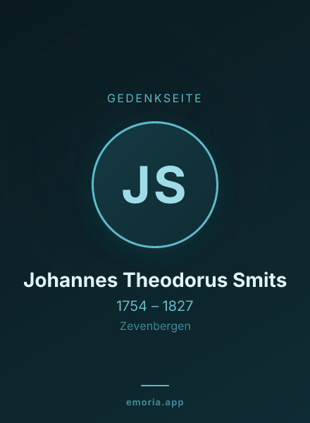 Gedenkportrait von Johannes Theodorus Smits