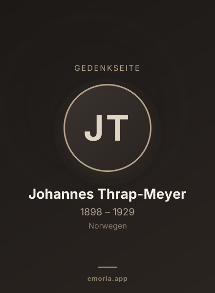 Gedenkportrait von Johannes Thrap-Meyer