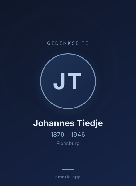 Gedenkportrait von Johannes Tiedje