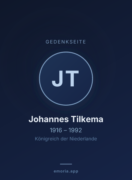 Gedenkportrait von Johannes Tilkema