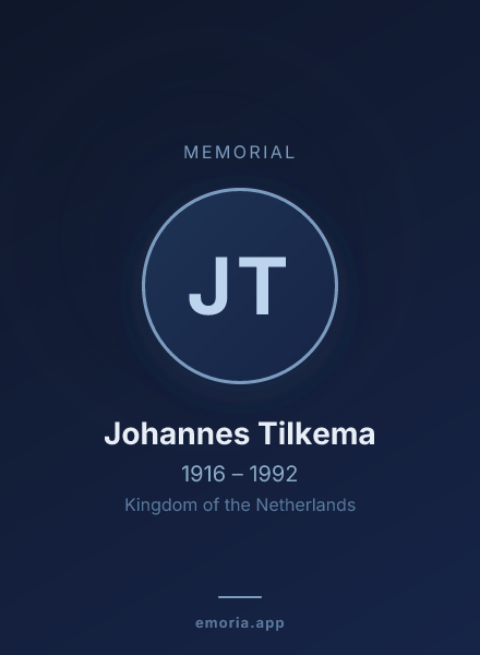 Memorial portrait of Johannes Tilkema