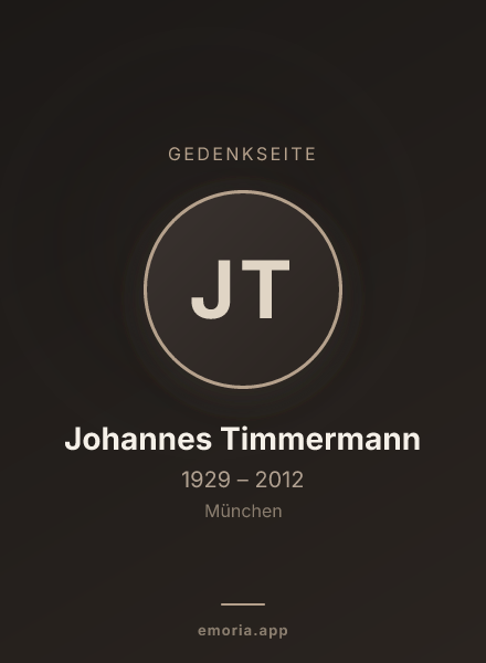 Gedenkportrait von Johannes Timmermann