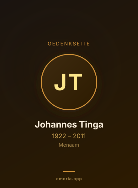 Gedenkportrait von Johannes Tinga