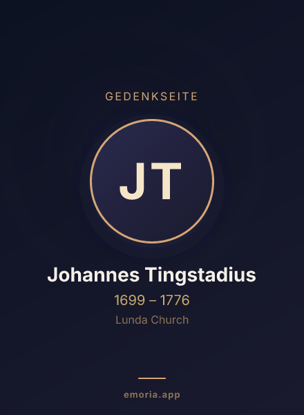 Gedenkportrait von Johannes Tingstadius
