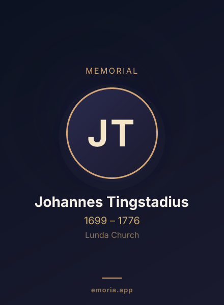 Memorial portrait of Johannes Tingstadius