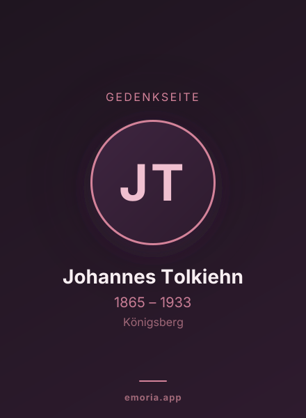 Gedenkportrait von Johannes Tolkiehn