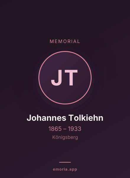 Memorial portrait of Johannes Tolkiehn