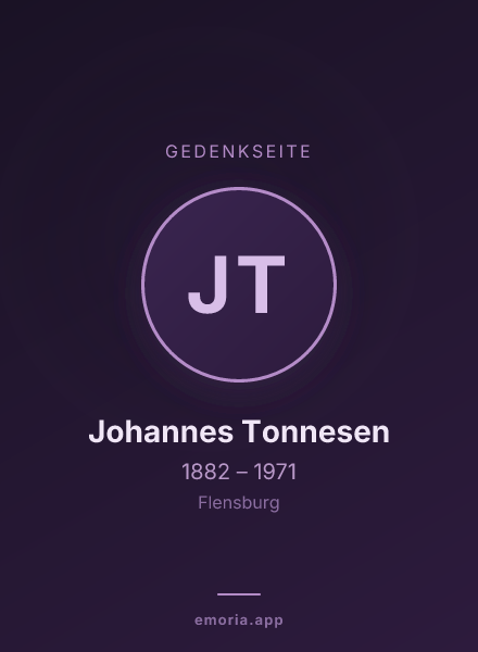 Gedenkportrait von Johannes Tonnesen