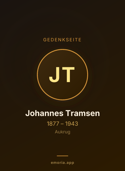Gedenkportrait von Johannes Tramsen