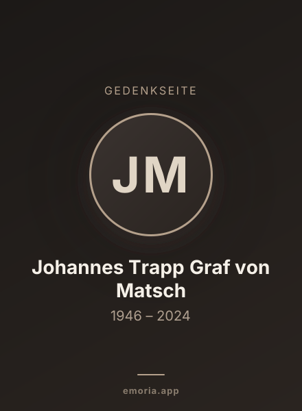 Gedenkportrait von Johannes Trapp Graf von Matsch