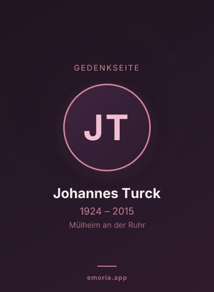 Gedenkportrait von Johannes Turck