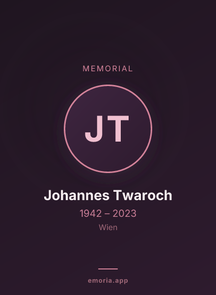 Memorial portrait of Johannes Twaroch