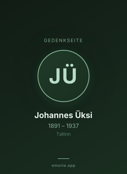 Gedenkportrait von Johannes Üksi